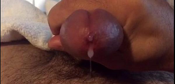  Solo jerk with Double orgasm with tons of jizz and cum